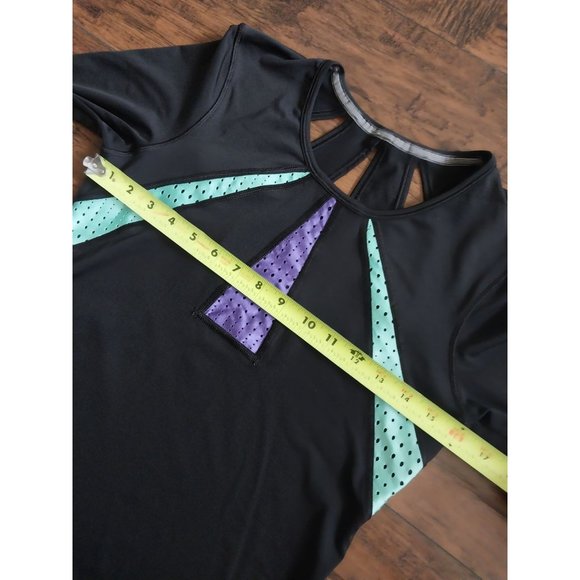 Victoria's Secret Sport Black Long Sleeve Cut Out Design Stretch Shirt Sz XS - Picture 8 of 8